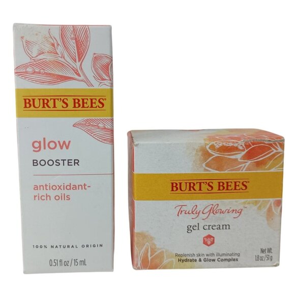 Burt's Bees Truly Glowing Glow Booster 0.51 oz & Gel Cream 1.8 oz Set Nourishing - Picture 1 of 5